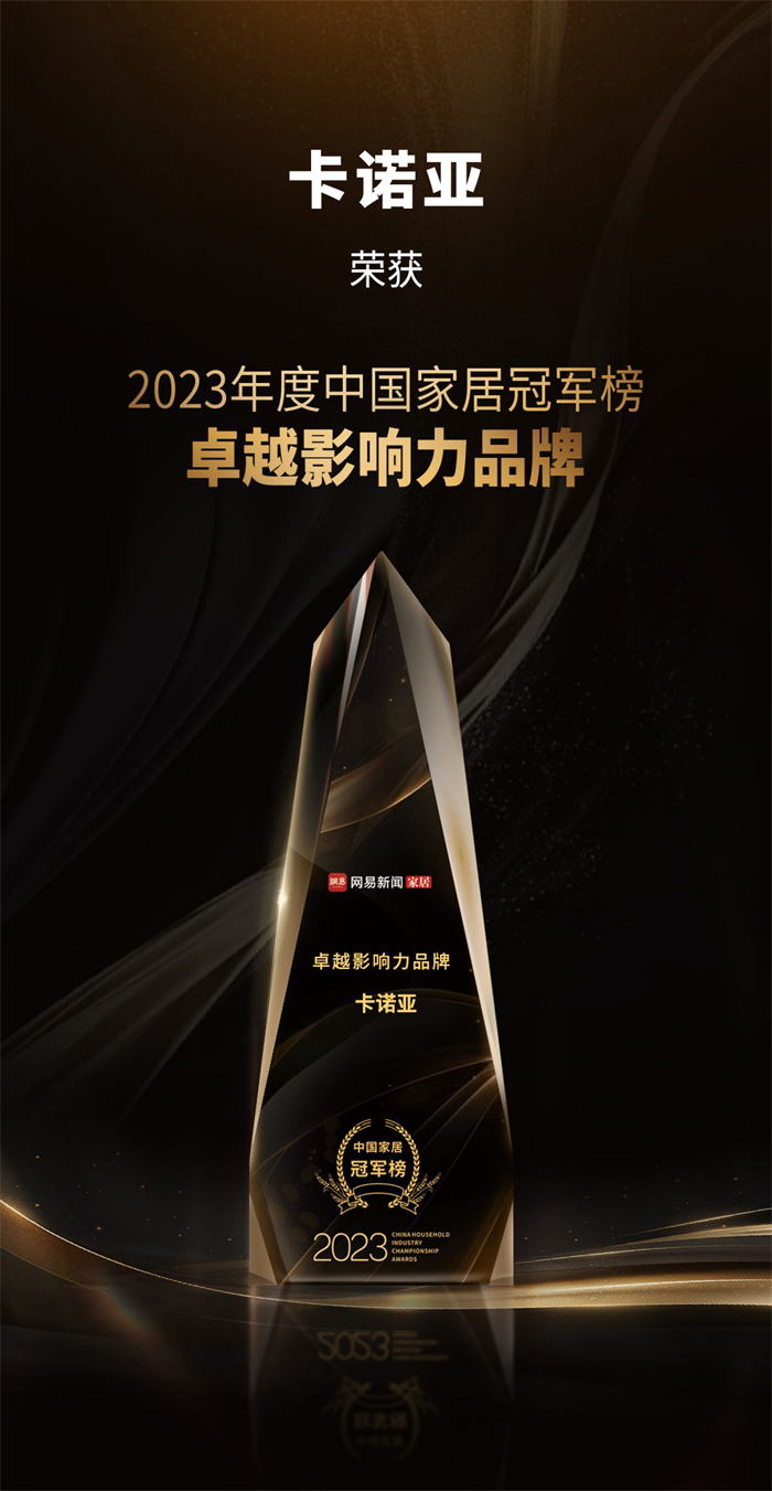 卡諾亞喜獲“卓越影響力品牌”、“年度領(lǐng)軍人物”重磅榮譽